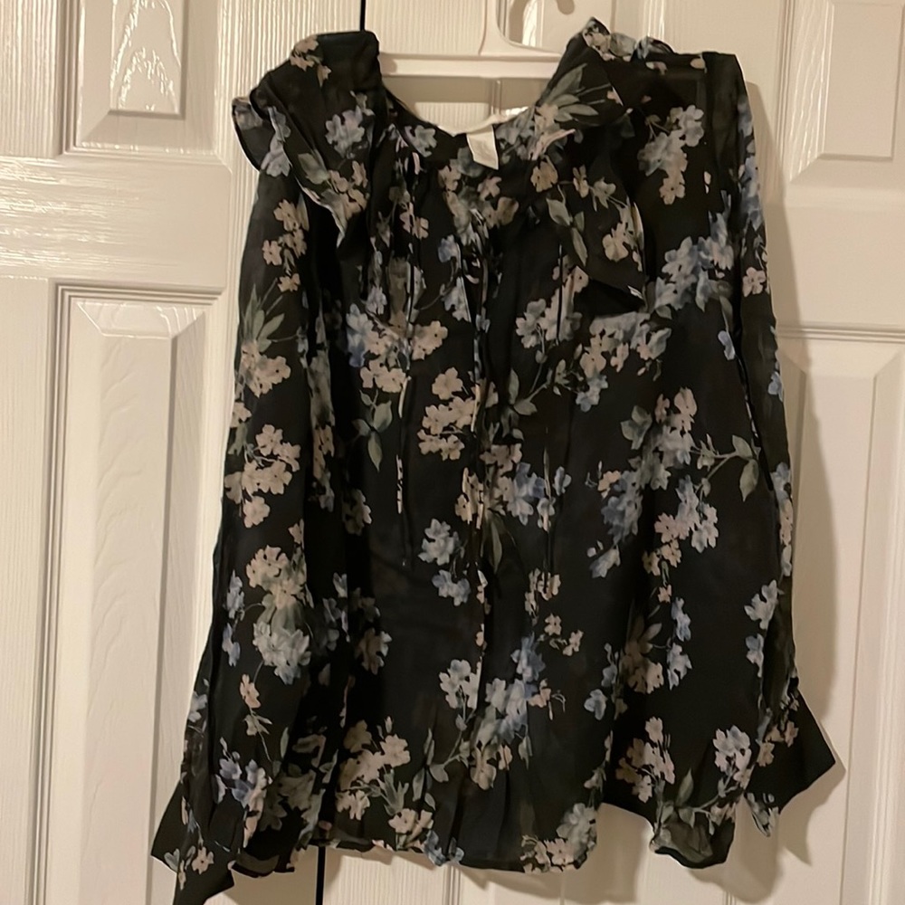 Floral Ruffle HM Top, XL